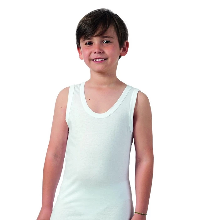 CANOTTA BIMBO SINGOLO BIANCO TAG.3 100% COTONE