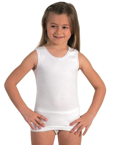 CANOTTA BIMBA SINGOLO BIANCO TAG.4 100% COTONE