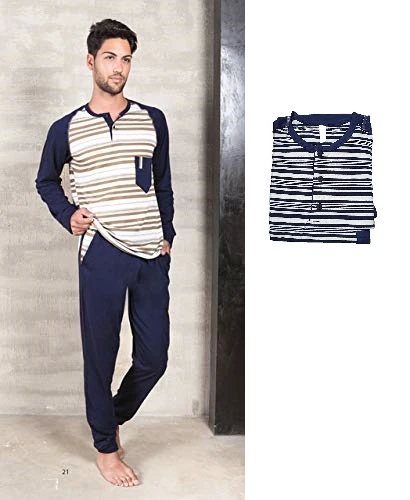 PIGIAMA UOMO MOD.ANTONY ASS.BLU-TABACCO TAG.S-XL