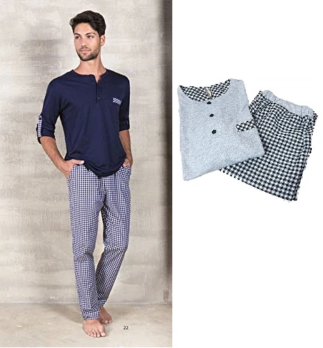 PIGIAMA UOMO MOD.CLARK ASS.BLU-GRIGIO TAG.S-XL