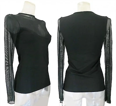 Foto di MAGLIA DONNA CON MANICA IN TULLE NERO TG.M4