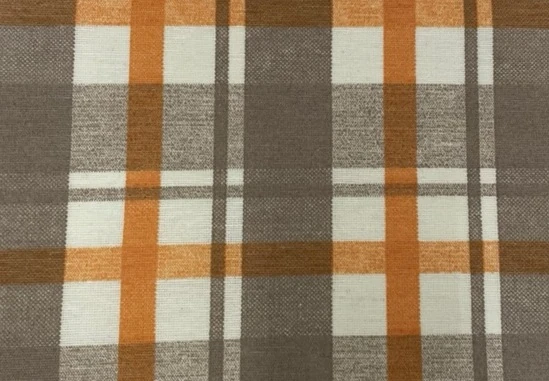 TESSUTO POLICOTONE H.280CM 140 GSM QUADRI ARANCIO E MARRONE