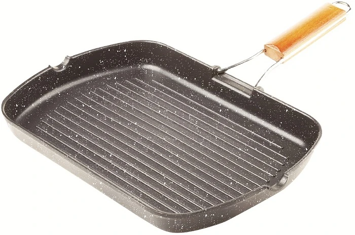 GRIGLIA/BISTECCHIERA CON MANICO PIEG. INDUZ. 36CM NERA