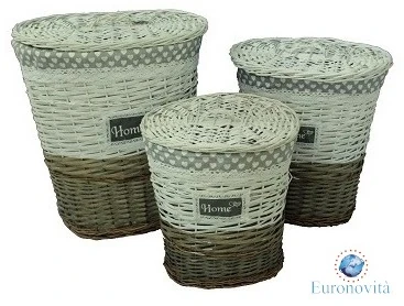 Foto di CESTONI TRIS OVALI BIC.52X38X58CM 44X31X50CM 35X24X42CM