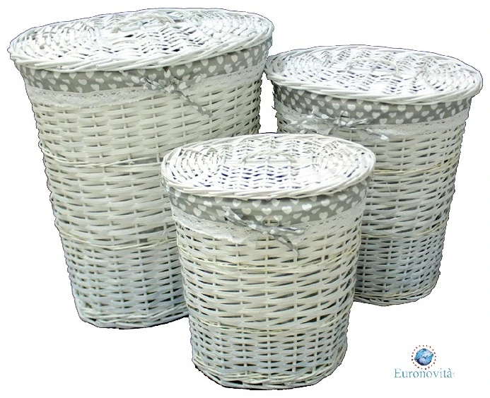 CESTONI TRIS OVALI BIA.52X38X58 44X31X50CM 35X24X42CM