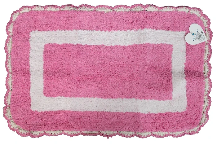 TAPPETO COTONE RETTANGOLARE CON FRANGIA 50X80CM