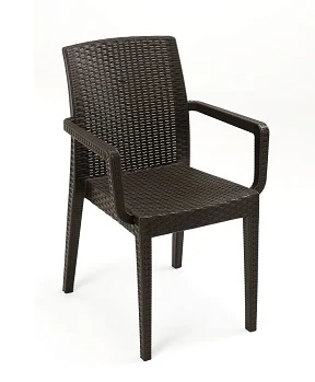 Foto di RATTAN SEDIA SIENA C/BRACCIOLI MARRONE