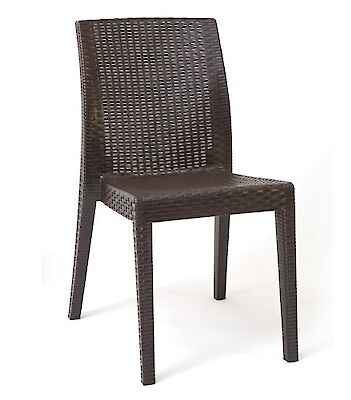 Foto di RATTAN SEDIA SIENA S/BRACCIOLI MARRONE