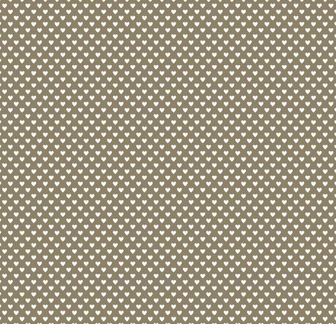 TESSUTO POLICOTONE H.140CM 140GSM CUORI  TORTORA
