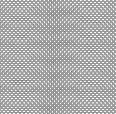 Foto di TESSUTO POLICOTONE H.140CM 140GSM CUORI GRIGIO