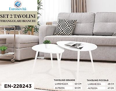 Foto di TAVOLINI SET 2PZ OVALOIDI BIANCHI