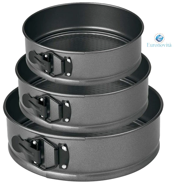 FORMINE TORTIERE A CERNIERA SET 3 PZ. CM 24-26-28