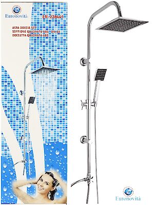 Foto di DOCCETTA CON ASTA E  SOFFIONE QUADR.ABS CM.22+ DOCCETTA QUAD