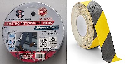 Foto di NASTRO ANTISCIVOLO GIALLO/NERO 25MM  MT.5
