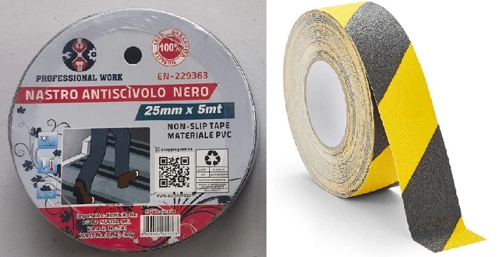 NASTRO ANTISCIVOLO GIALLO/NERO 25MM  MT.5