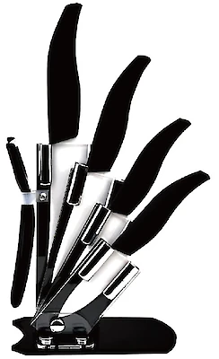 Foto di COLTELLI 6PZ CERAMICA MANICO NERO