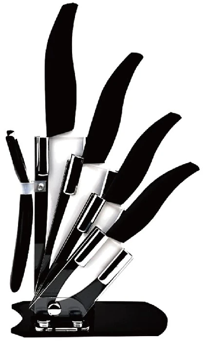 COLTELLI 6PZ CERAMICA MANICO NERO