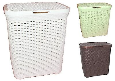 Foto di CESTA PORTA BIANCHERIA RATTAN 48LT 43,5X35,7X50CM