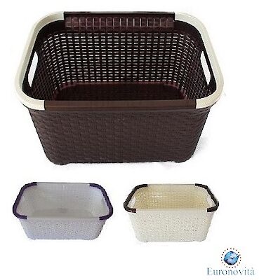 Foto di CESTO BIANCHERIA RATTAN 31LT 50X31,5X23,5CM COL. ASS.TI (*)