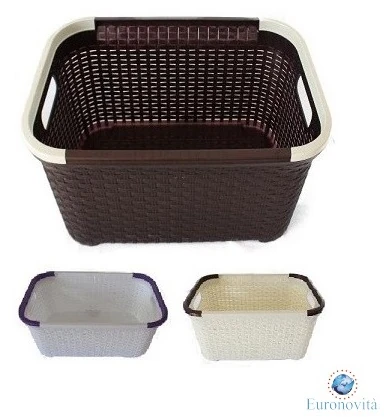 CESTO BIANCHERIA RATTAN 31LT 50X31,5X23,5CM COL. ASS.TI (*)