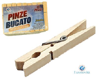 Foto di PINZE DA BUCATO LEGNO SET 18PZ