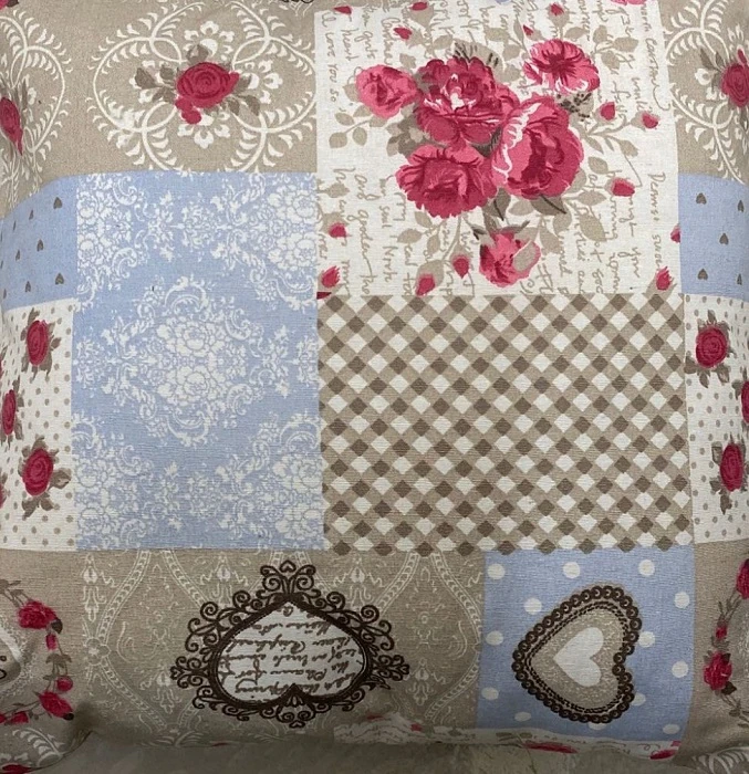 TESSUTO POLICOTONE H.280CM 140GSM ROSE ROSSE SFONDO TORTORA
