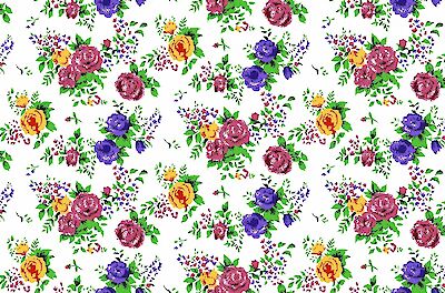 Foto di TESSUTO POLICOTONE H.140CM 80GSM ROSE MULTICOLOR