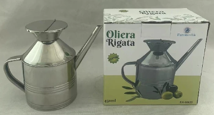 OLIERA RIGATA 8CM IN ACCIAIO