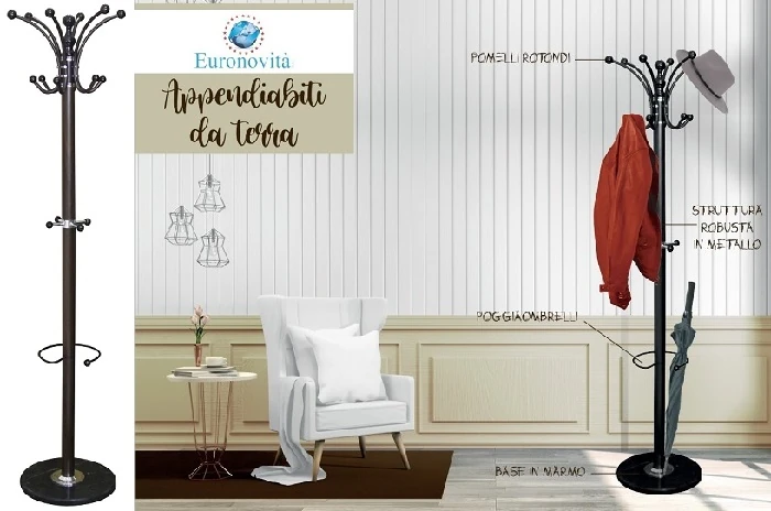 APPENDIABITI MARRONE CON PORTAOMBRELLI