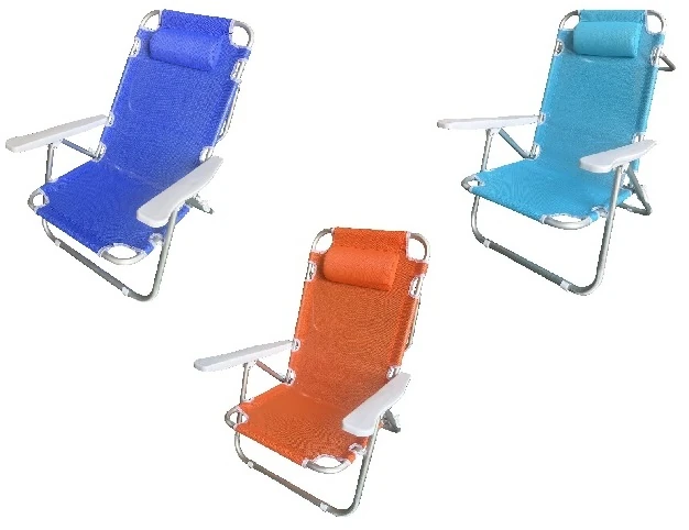 SPIAGGINA 5 POS. C/CUSCINO cm.63x66x82 TUBO ALLUM. mm.22x0.1