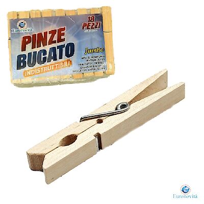 Foto di PINZE DA BUCATO LEGNO SET 9PZ