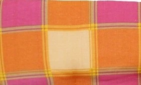 Foto di TESSUTO POLICOTONE H.280CM 140GSM QUADRONI ARANCIO E FUXIA