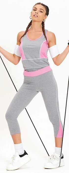 CANOTTA SCOLLO OLIMPIONICO/LEGGINGS CAPRI COORD. ASS.TAG.M/L