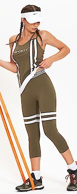 Foto di CANOTTA SCOLLO OLIMPIONICO/LEGGINGS CAPRI COORD.ASS.TAG.S/M