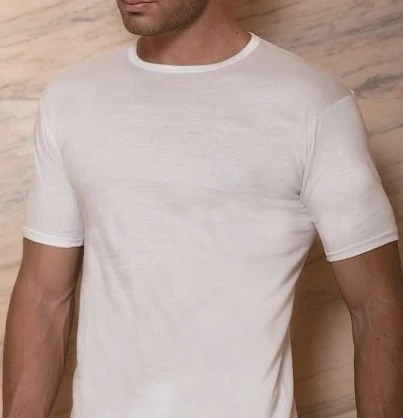 MAGLIA UOMO BIANCA 100% COTONE M/M PARICOLLO