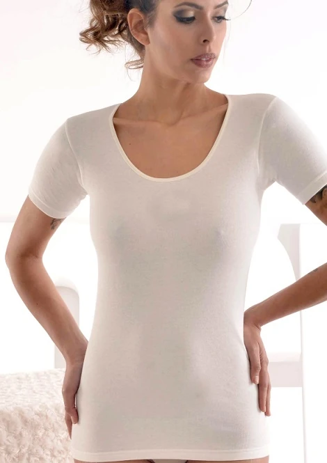 MAGLIA DONNA M/M 90% COTONE 10% ELASTAN