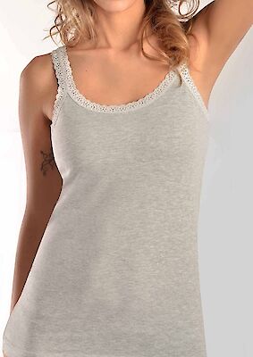 Foto di CANOTTA DONNA S/S 90% COTONE 10% ELASTAN CON BALZINA