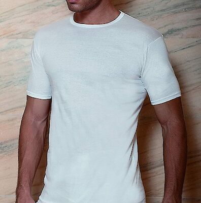 Foto di MAGLIA UOMO BIANCA 90% COTONE 10% ELASTAN M/M PARICOLLO