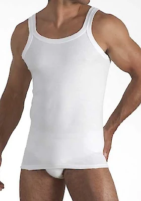 Foto di CANOTTA UOMO BIANCO SPALLA STRETTA 100% COTONE COST.1-1
