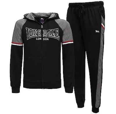 Foto di TUTA LONSDALE UOMO FULL ZIP CON CAPPUCCIO BLACK