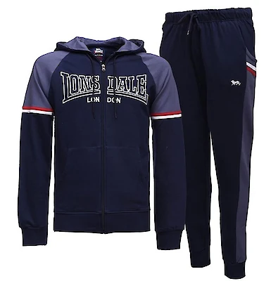 Foto di TUTA LONSDALE UOMO FULL ZIP CON CAPPUCCIO REAL NAVY