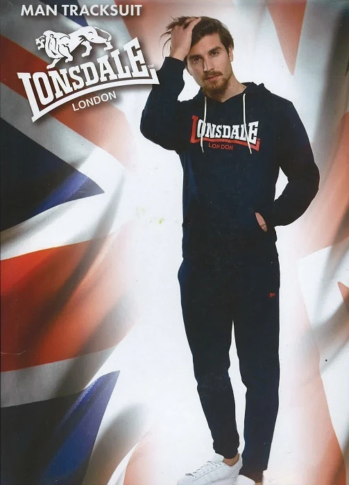 TUTA LONSDALE UOMO CON CAPPUCCIO BLACK