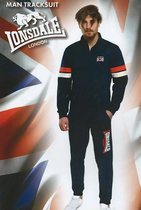 TUTA LONSDALE UOMO FULL ZIP REAL NAVY