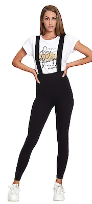 Foto di LEGGINGS DONNA LUNGO CON INSERTO BANDA NERO TAG.S/M
