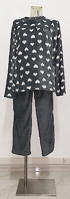 Foto di PIGIAMA DONNA CORAL FLAN.100% POL.ANTRACITE/BLU TG.S-XL